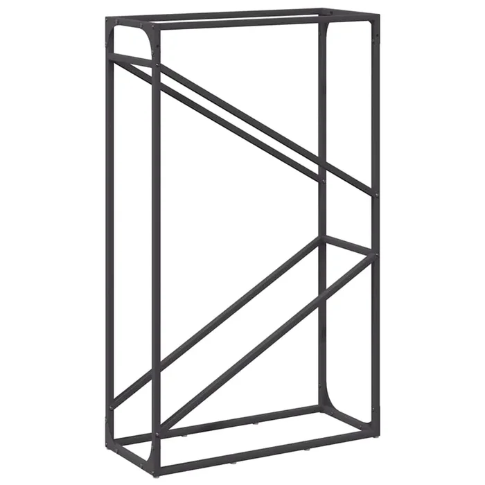 vidaXL Leñero negro 60x25x100 cm Acero laminado en frío