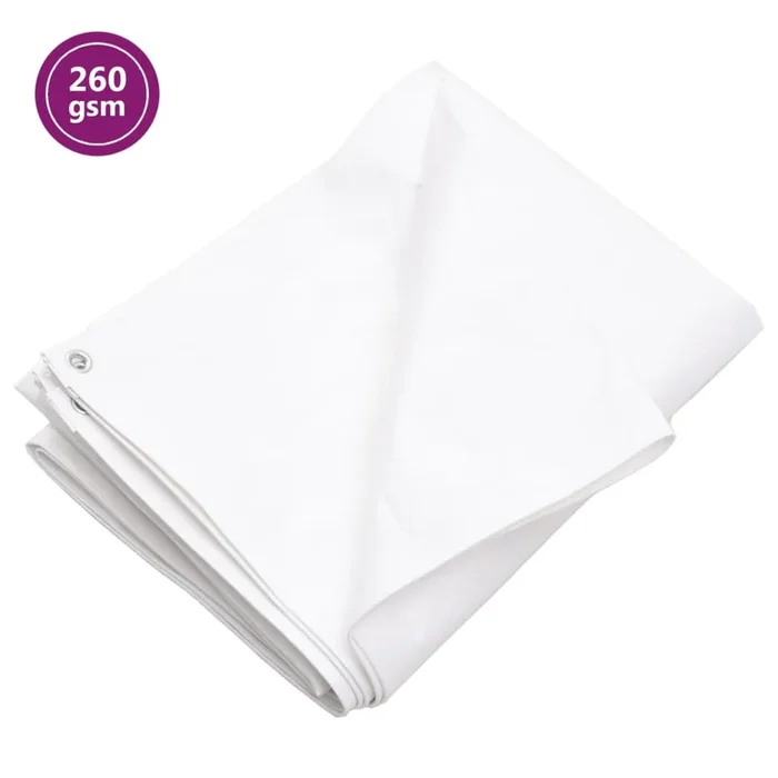 vidaXL Lona HDPE blanco 260 g/m² 3×6 m