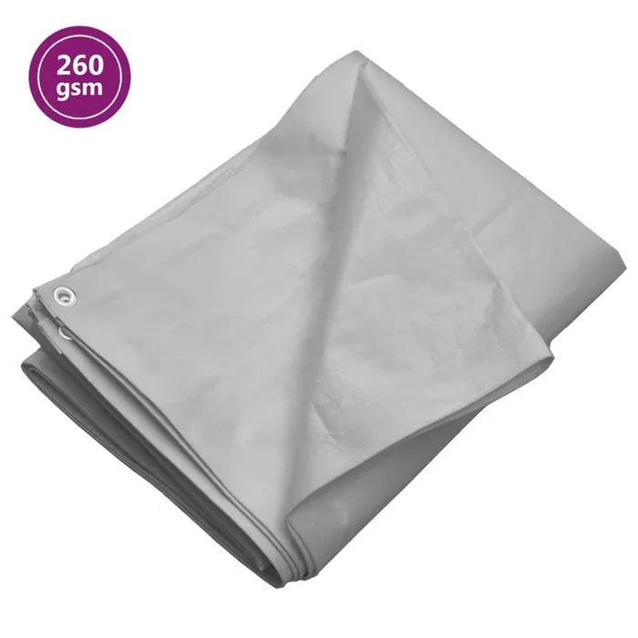 vidaXL Lona HDPE gris 260 g/m² 3×5 m