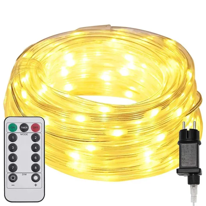 vidaXL Luz de cuerda con 120 LED Cálido 5 m PVC (2)