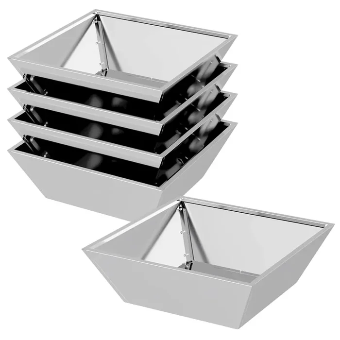 vidaXL Maceta en Forma de Cuenco para Jardín 5 pcs Plateado (6)