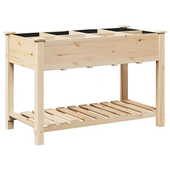 vidaXL Maceta para Jardín con estante Beige 115 x 59 x 76.5 cm (2)