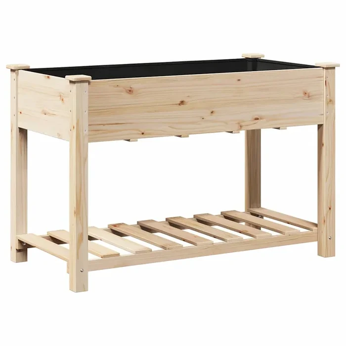 vidaXL Maceta para Jardín con estante Beige 115 x 59 x 76.5 cm