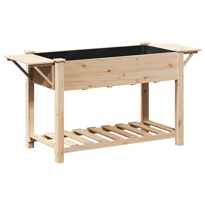 vidaXL Maceta para Jardín con estante Beige 155 x 59 x 76.5 cm