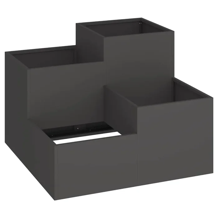 vidaXL Maceta para Jardín Negro 80 x 80 x 60 cm Acero