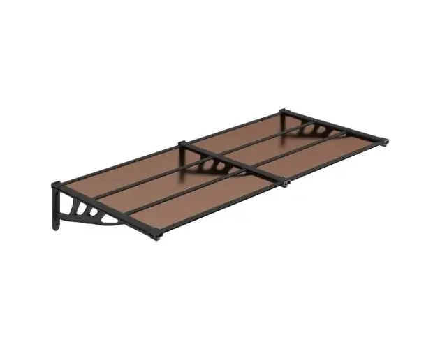 vidaXL marquesina de puerta policarbonato negro 199×90 cm | Brico Depôt Quantità Limitata