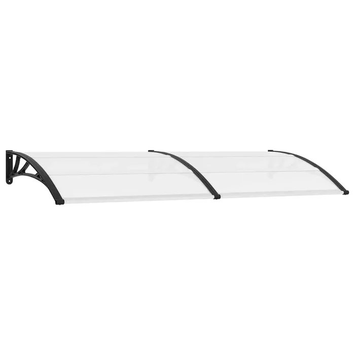 vidaXL Marquesina para puerta PC negro y transparente 240×75 cm