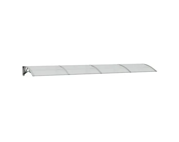 vidaXL marquesina puerta policarbonato gris y transparente 350×75 cm | Brico Depôt Moderno