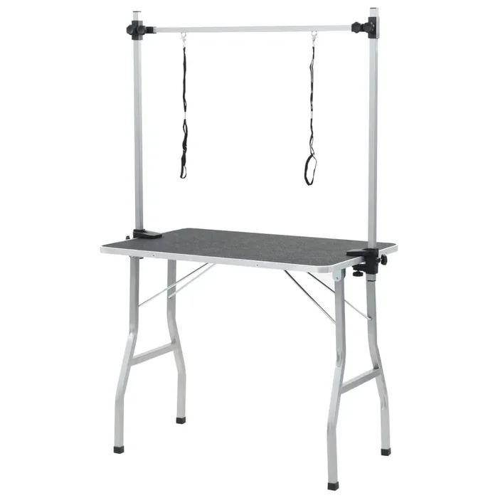 vidaXL Mesa de baño para perros, gatos y mascotas ajustable 2 lazos