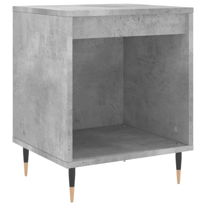 vidaXL Mesita de noche madera de ingeniería gris hormigón 40x35x50 cm (7)