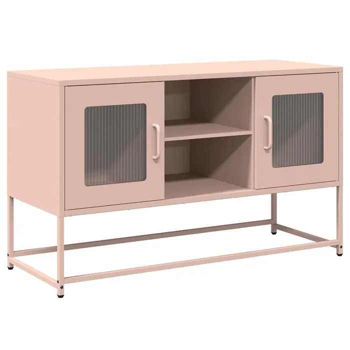 vidaXL Mueble para TV de acero rosa 100,5x39x60,5 cm (2)
