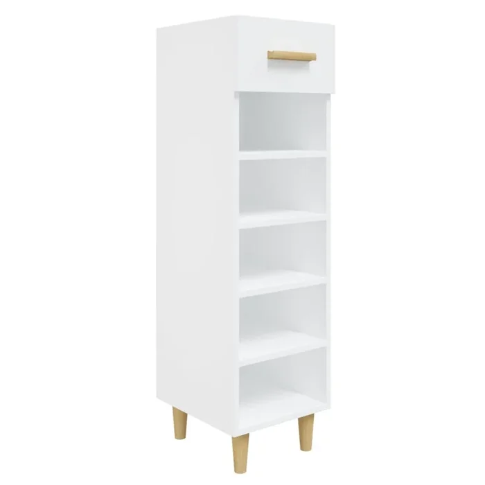 vidaXL Mueble zapatero de madera contrachapada blanco 30x35x105 cm