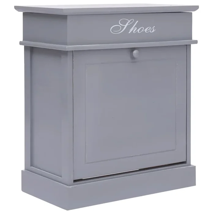 vidaXL Mueble zapatero de madera de Paulownia gris 50x28x58 cm