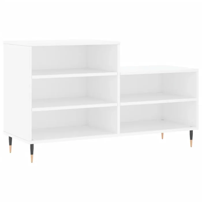 vidaXL Mueble zapatero madera contrachapada blanco 102x36x60 cm (5)