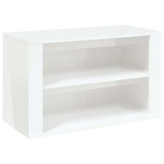 vidaXL Mueble zapatero madera contrachapada blanco brillo 75x35x45 cm