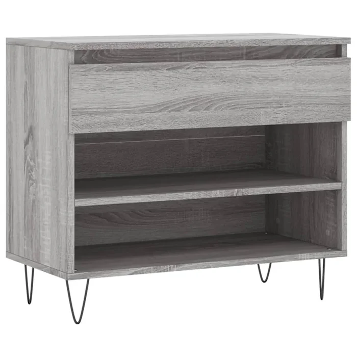 vidaXL Mueble zapatero madera contrachapada gris Sonoma 70x36x60 cm