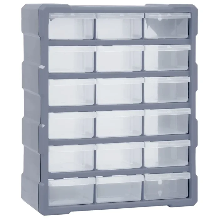 vidaXL Organizador multicajones con 18 cajones intermedios 38x16x47 cm
