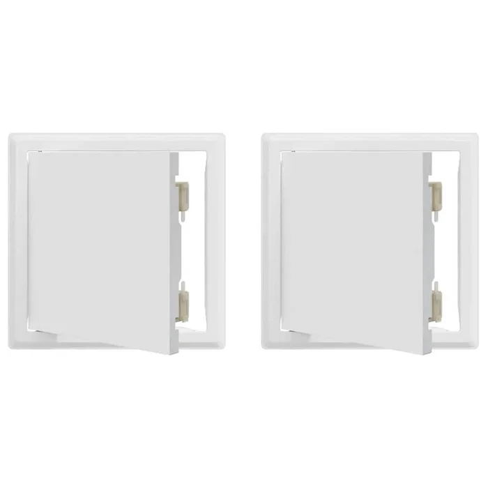 vidaXL Panel de acceso Manual 2 pcs Blanco 20 x 20 cm Acero