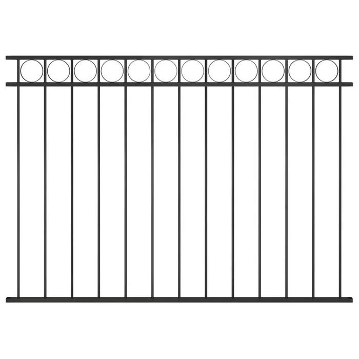 vidaXL Panel de valla de acero 1,7×1,2 m negro