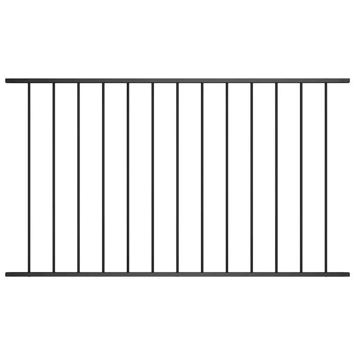 vidaXL Panel de valla de acero con recubrimiento en polvo, 1,63 x 1 m, color negro