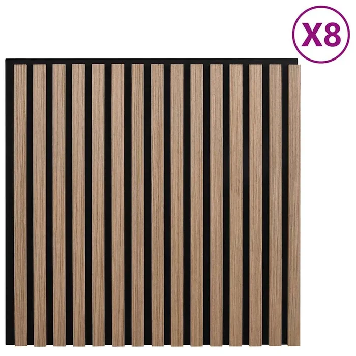 vidaXL Paneles acústicos de pared 8 uds listones 60,5×60 cm (4)