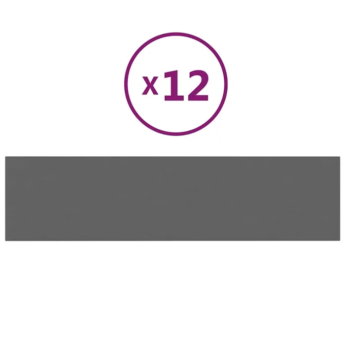 vidaXL Paneles de pared 12 uds tela gris claro 60×15 cm 1,08 m²