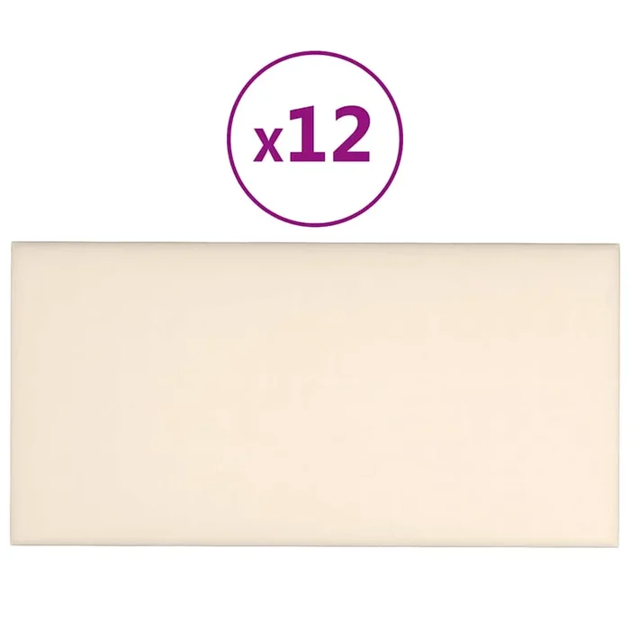 vidaXL Paneles de pared 12 uds terciopelo crema 30×15 cm 0,54 m²
