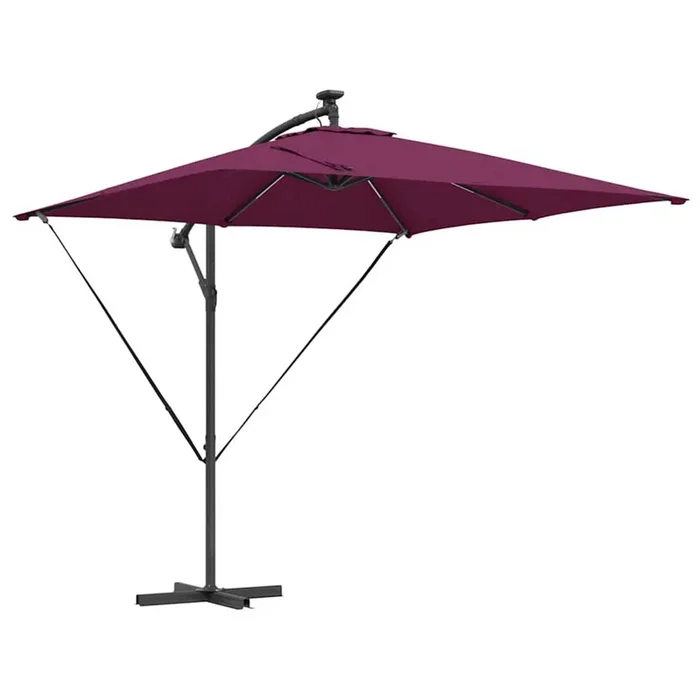 vidaXL Parasol de cantilever tipo plátano Rojo burdeos (2)