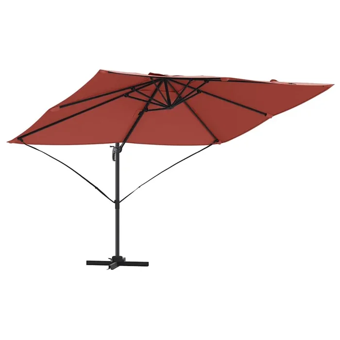 vidaXL Parasol Roma de Brazo Lateral Rojo y Negro 352 x 251 x 260 cm (2)