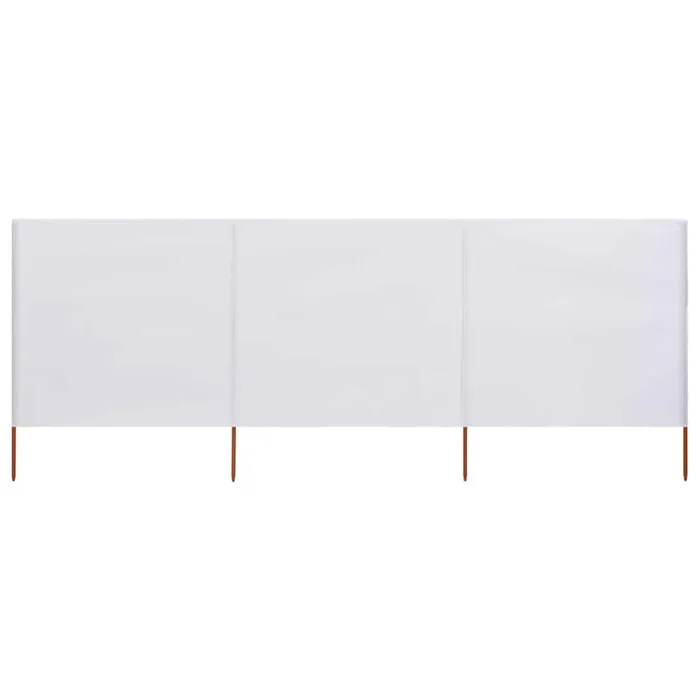vidaXL Paravientos de playa de 3 paneles tela blanco arena 400×80 cm