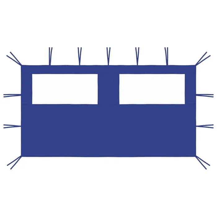 vidaXL Pared lateral de cenador con ventanas azul 4×2 m