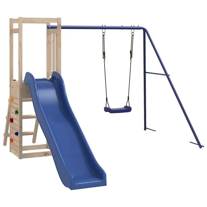 vidaXL Parque infantil de exterior madera maciza de pino (7)