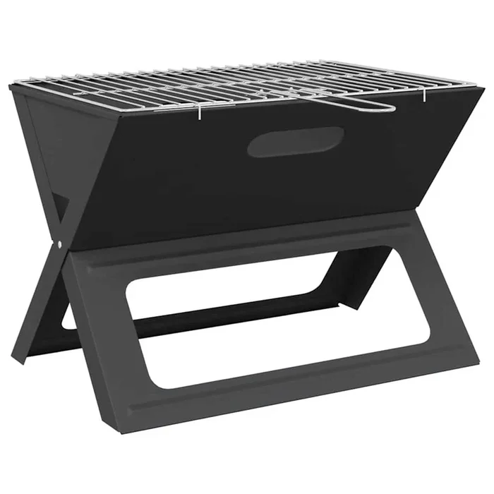 vidaXL Parrilla al aire libre Negro 46 x 30 x 31 cm Acero