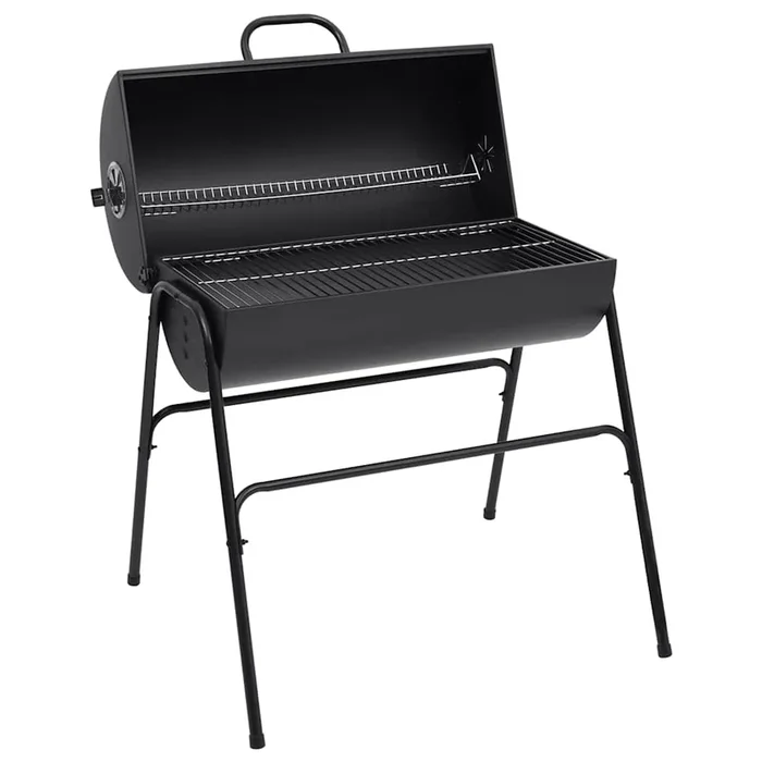 vidaXL Parrilla barril 2 rejillas de cocción negro acero 80x95x90 cm