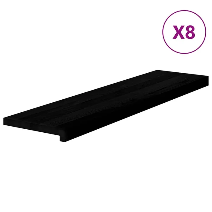 vidaXL Peldaños de escalera 8 uds madera maciza roble marrón oscuro (7)