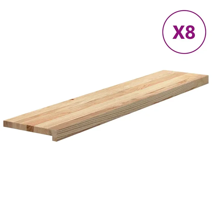 vidaXL Peldaños de escalera 8 uds sin tratar 120x25x2 cm