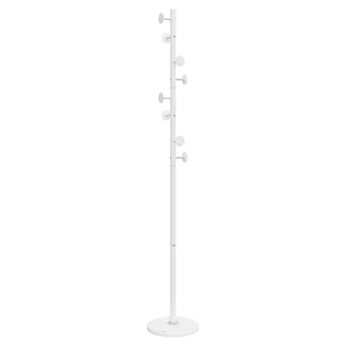 vidaXL Perchero de hierro con recubrimiento en polvo blanco 176 cm