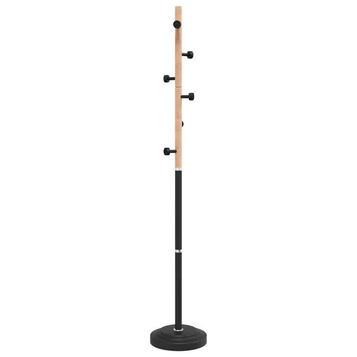 vidaXL Perchero de hierro con recubrimiento en polvo negro 177 cm (2)