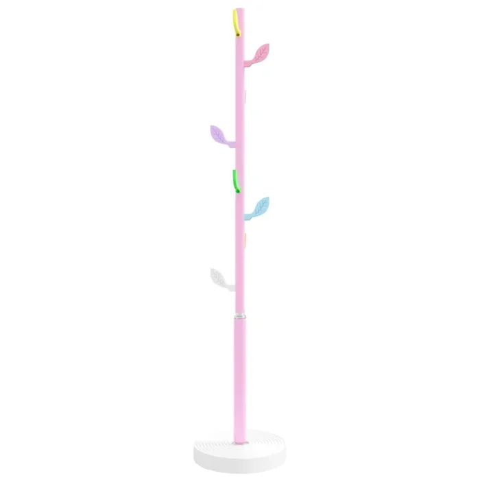 vidaXL Perchero de hierro con recubrimiento en polvo rosa 172 cm (2)