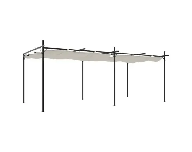 vidaXL pérgola con cubierta retráctil color crema 589x292x230 cm | Brico Depôt Must-Have