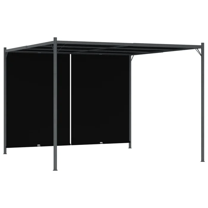vidaXL Pérgola de jardín con tejado retráctil gris antracita 3×3 m