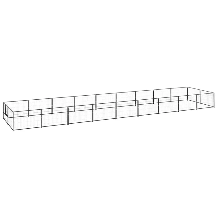 vidaXL Perrera acero 18 m² negra