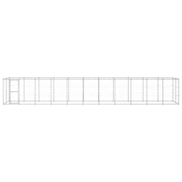 vidaXL Perrera de exterior de acero galvanizado 26,62 m²