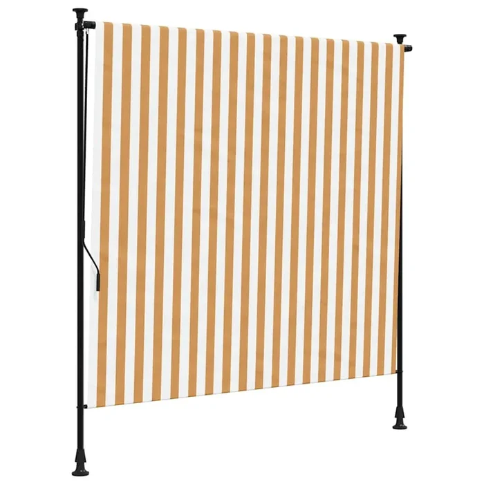 vidaXL Persiana enrollable exterior tela acero naranja y blanco (2)
