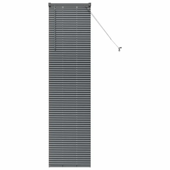 vidaXL Persiana para Ventana con cortinas Manual Gris oscuro Aluminio (2)