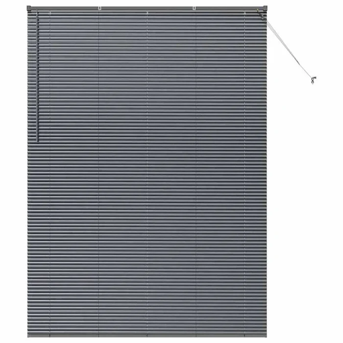 vidaXL Persiana para Ventana con cortinas Manual Gris oscuro Aluminio (72)