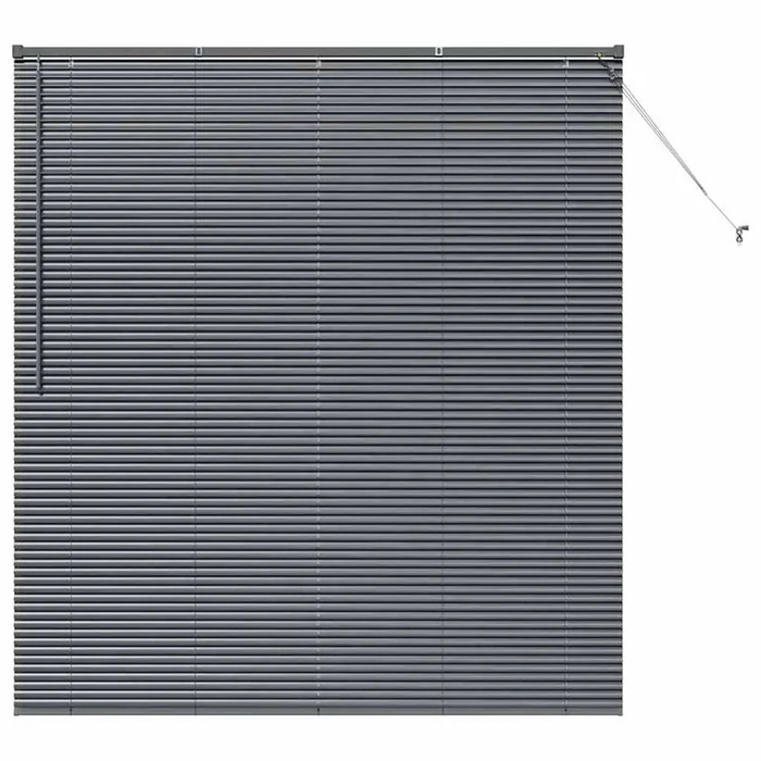 vidaXL Persiana para Ventana con cortinas Manual Gris oscuro Aluminio (74)