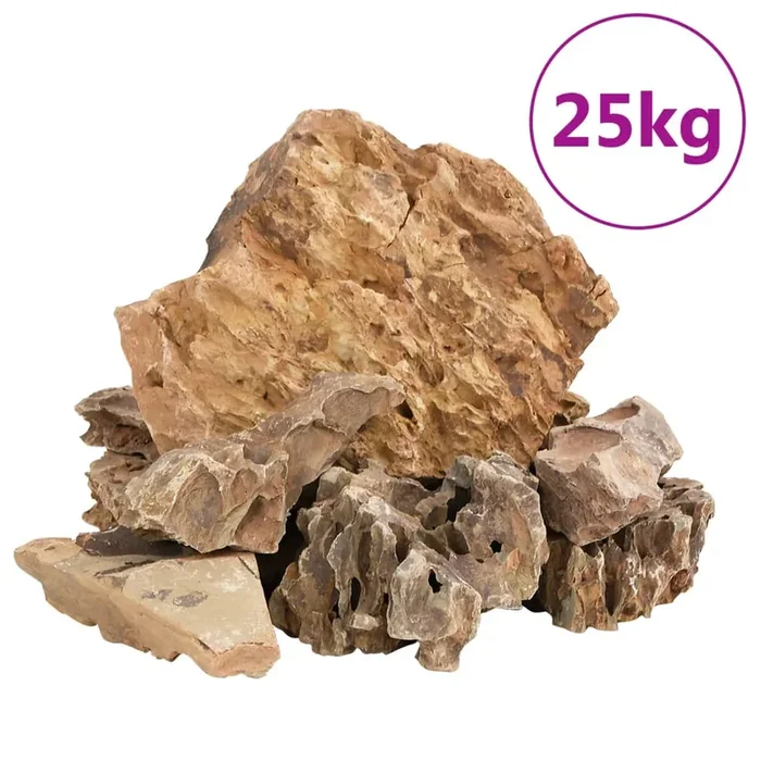 vidaXL Piedras de dragón marrón 25 kg 5-30 cm (2)