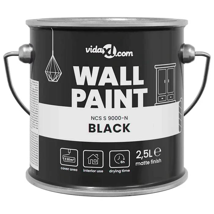 vidaXL Pintura de pared Negro 16.5 x 16.5 x 15.9 cm