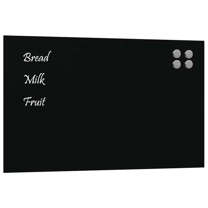 vidaXL Pizarra magnética de pared vidrio templado negro 100×60 cm